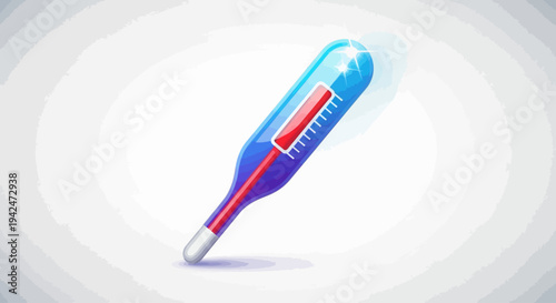 Medical thermometer showing high temperature on white background