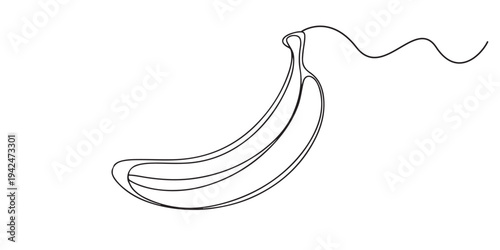 Continuous line drawing whole bunch healthy organic banana, Outline vector illustration, Vector illustration of banana continuous one line art drawing concept.