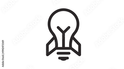 Minimalist black and white light bulb with a 3 D base