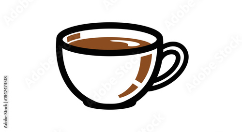 Minimalist coffee cup illustration on white background