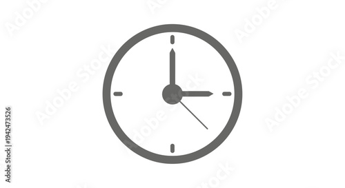 Minimalist clock icon showing time on white background