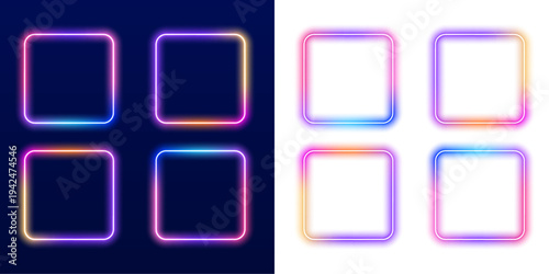Bright glowing square with smooth gradient lighting and subtle halo, suitable for abstract digital projects, presentations, and UI layouts. vector
