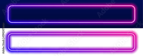 Futuristic glowing rectangular frame with soft gradient illumination and luminous edges, perfect for technology-themed digital designs and UI projects. vector