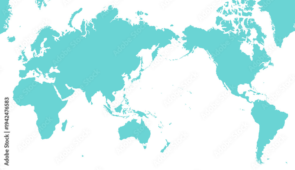 Obraz premium 世界地図のシルエットイラスト world map