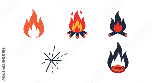 Fire Texture Line art vector colorful modern abstract