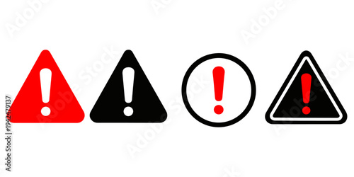 A red warning triangle sign featuring a bold exclamation mark serves as a caution symbol and roadsign illustration to signal danger, health hazard risk, or a stress problem on a white background