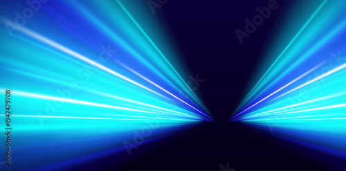 Smooth blue speed line with luminous glow and elegant flowing motion, perfect for modern UI backgrounds and layouts. vector