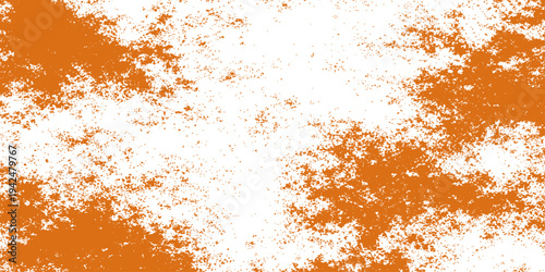 A grunge rusty metal plate features an old textured surface with brown and orange paint patterns, creating an antique dirty wall backdrop for a weathered design