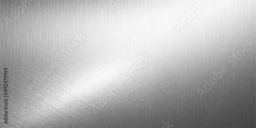 Shiny brushed metal texture wallpaper featuring a polished silver metallic stainless steel plate surface with a light grey aluminum material pattern and dark iron reflections