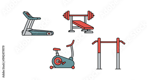 Fitness Station Line art minimal smooth abstract illustration
