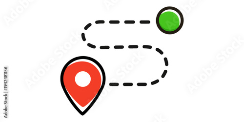 Vector illustration of a funny dog on a red heart shaped traffic sign symbol set for a Valentine Day card design icon on white background