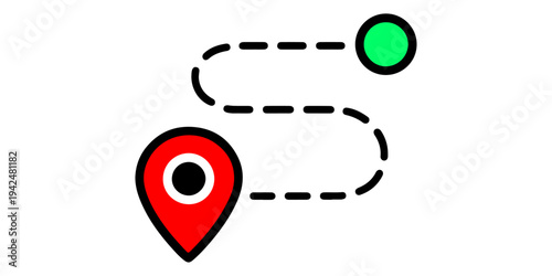 A minimalist headphones icon vector illustration featuring a circular button design with a red heart symbol and a cartoon smile for a creative business web sign