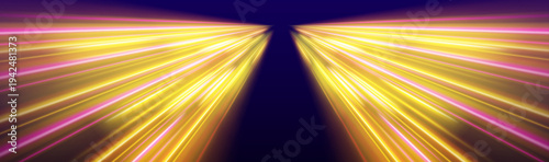 Bright orange glowing motion line with soft highlights and subtle speed blur, ideal for modern UI layouts and abstract visuals. vector