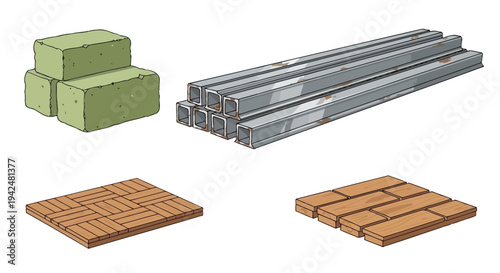 Building materials collection vector