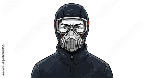 Masked operative portrait vector