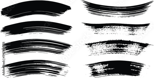 Wallpaper Mural A set of vector line art brush strokes in black silhouette on a white background for design Torontodigital.ca
