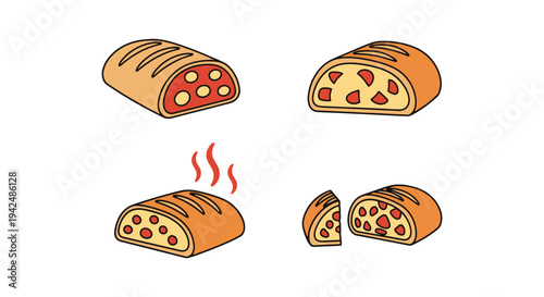 Apple Strudel Line art vector minimal smooth abstract color