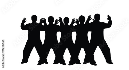 Dance group posing vector