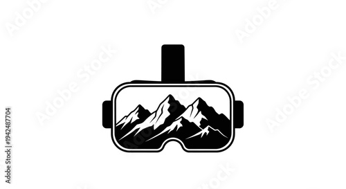 Experience breathtaking mountain landscape through virtual reality headset