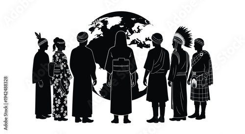 Diverse cultures globe vector