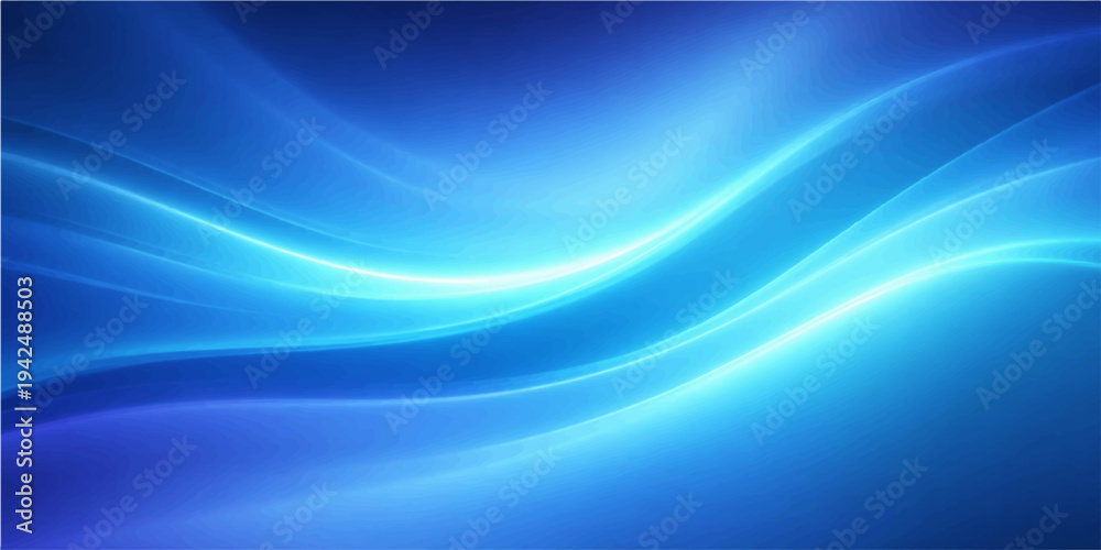 Fototapeta premium Abstract luminous blue waves flow, a captivating digital illustration with a calming and futuristic aesthetic. the artwork blends artistry and technology.