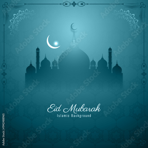 Eid Mubarak modern background design | Traditional Islamic background with glitters | Elegant colourful background with mandala water mark | Celebration card, banner demo on gradient background