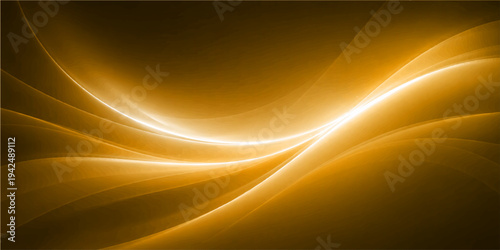 Abstract golden energy curves, radiating light and movement, creating a sense of dynamic flow and luminous elegance.