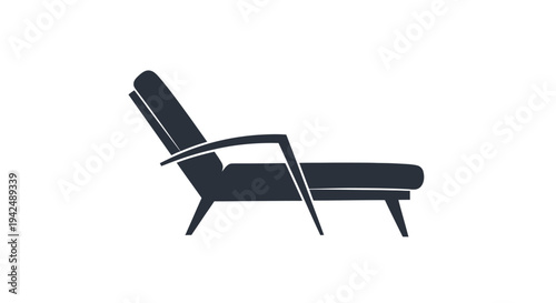 Modern minimalist chaise lounge chair furniture icon