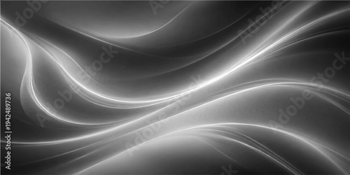 Abstract flowing, luminous lines dance across the canvas, their graceful curves creating a mesmerizing symphony of light and shadow, evoking a sense of ethereal beauty.