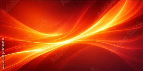 Abstract flowing fiery lines weave across a radiant red canvas. The design evokes dynamic movement, energy, and an inviting aura.