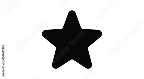 Simple black star icon isolated on a plain white background