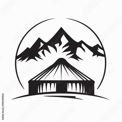 Minimalist Yurt Logo Design For Tourism And Travel Agency
