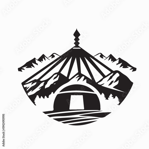 Minimalist Yurt Logo Design For Tourism And Travel Agency