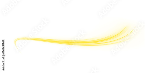 Radiant yellow speed trail with smooth motion streaks and glowing highlights, perfect for futuristic digital banners and backgrounds. png