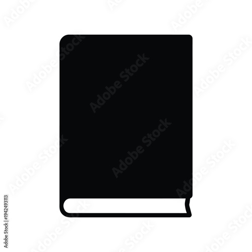 Quran Book Closed Flat Black Silhouette Icon Vector