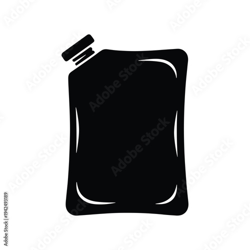 Reusable Ice Pack Flat Black Silhouette Icon Vector