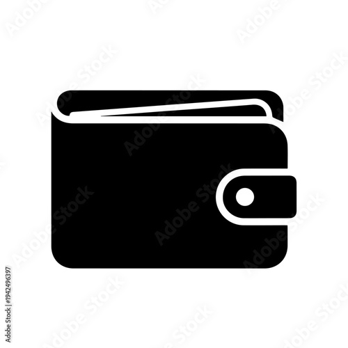 Simple wallet illustration with snap closure and cards inside