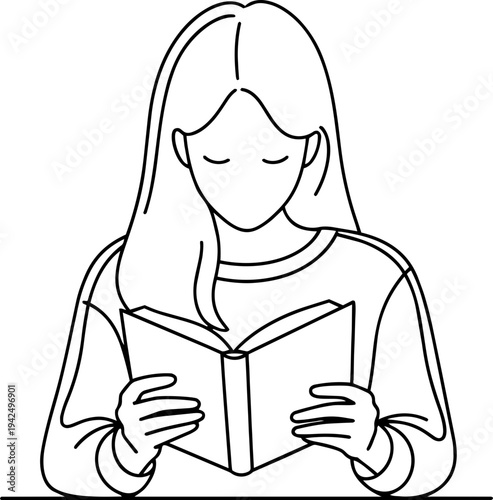 woman reading a book
