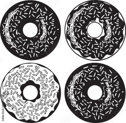 Donut silhouette vector