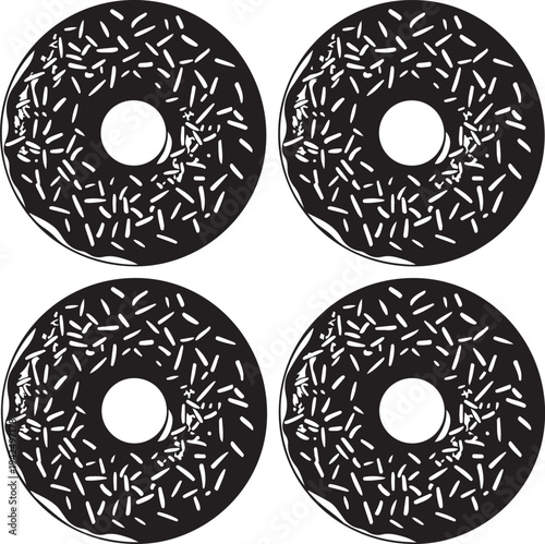 Donut silhouette vector
