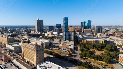 Fotografie Fort Worth Texas downtown skyline urban landscape
