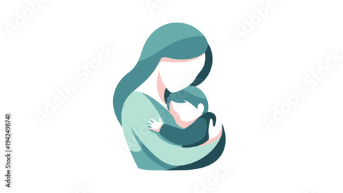 Mother Holding Baby in Her Arms.