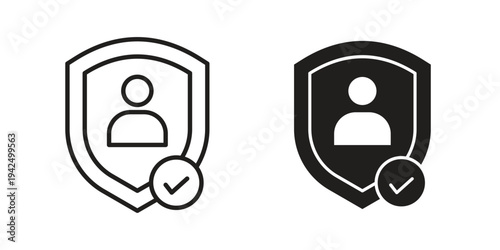 Authentication icon in black and white. clipart and line style icons