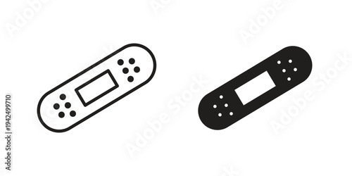 Bandage icon in black and white. clipart and line style icons