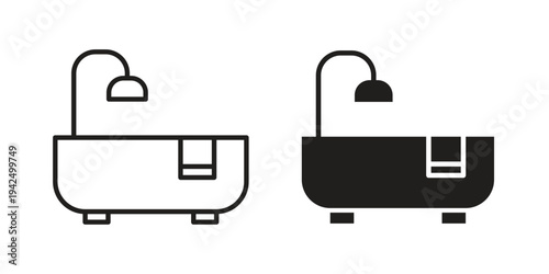 Bathroom icon in black and white. clipart and line style icons