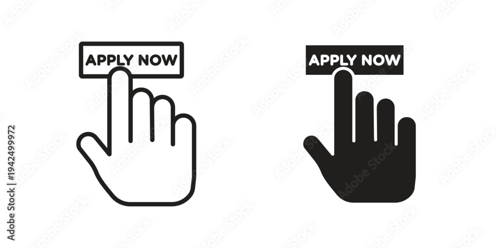 Obraz premium Apply icon in black and white. clipart and line style icons