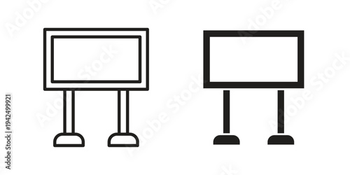 Billboard icon in black and white. clipart and line style icons