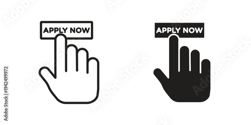 Apply icon in black and white. clipart and line style icons