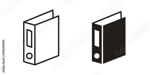 Binder icon in black and white. clipart and line style icons