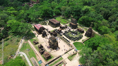 Фотография Aerial view of the ancient Hindu temple ruins at My Son Sanctuary, Vietnam